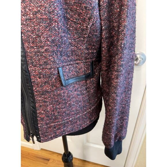WORTH New York Wool Jacket Blazer Tweed Womens 12 Full Front Zipper Ribbed Cuffs - Picture 5 of 10